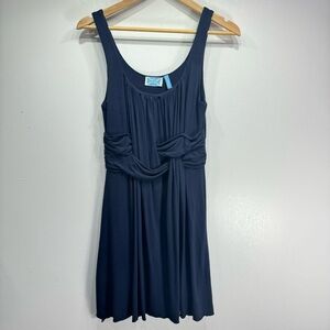 Survival Navy Pleated Knit Mini Tank Dress Size Medium